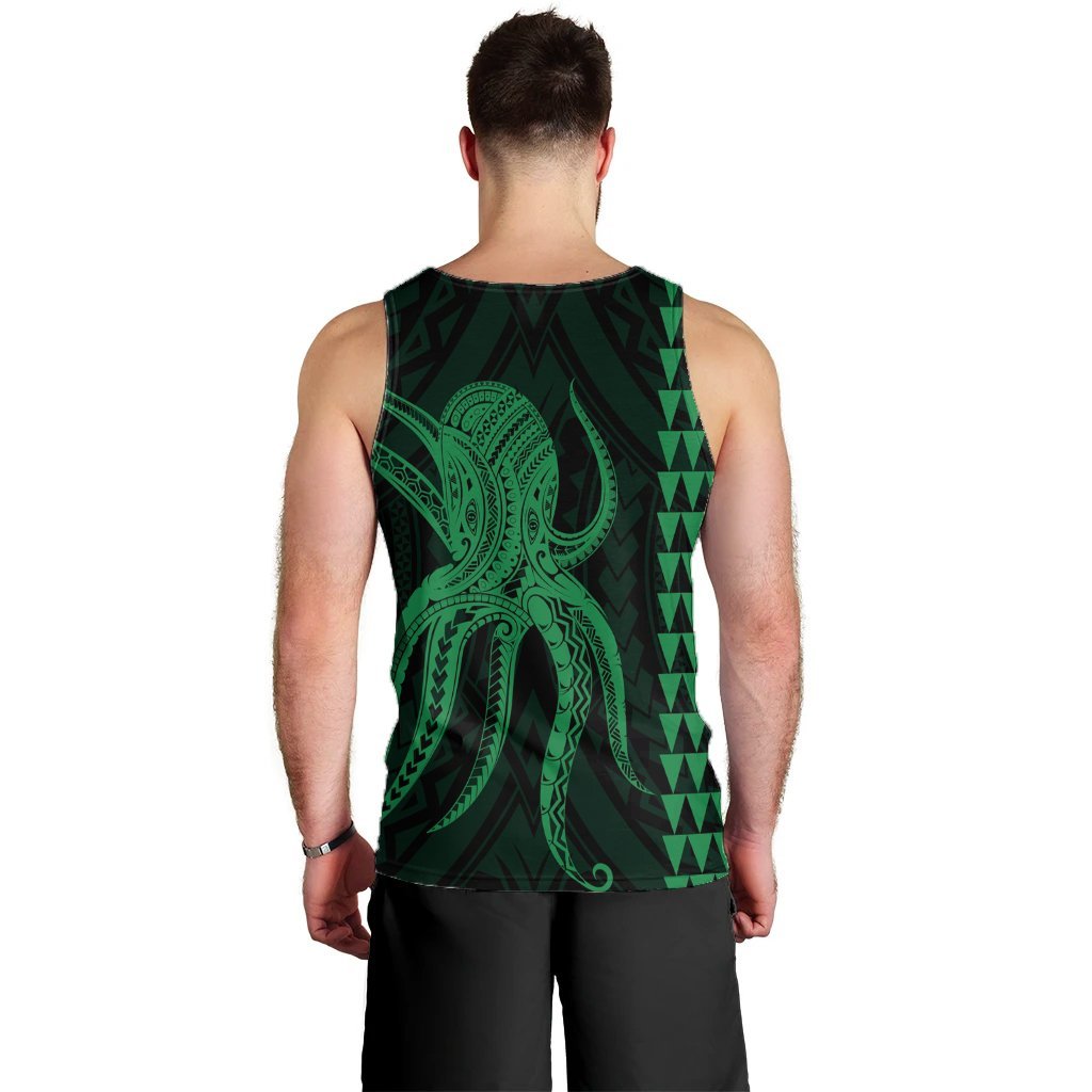 Hawaii Octopus KaKau Polynesian Tank Top - Green - AH - Polynesian Pride
