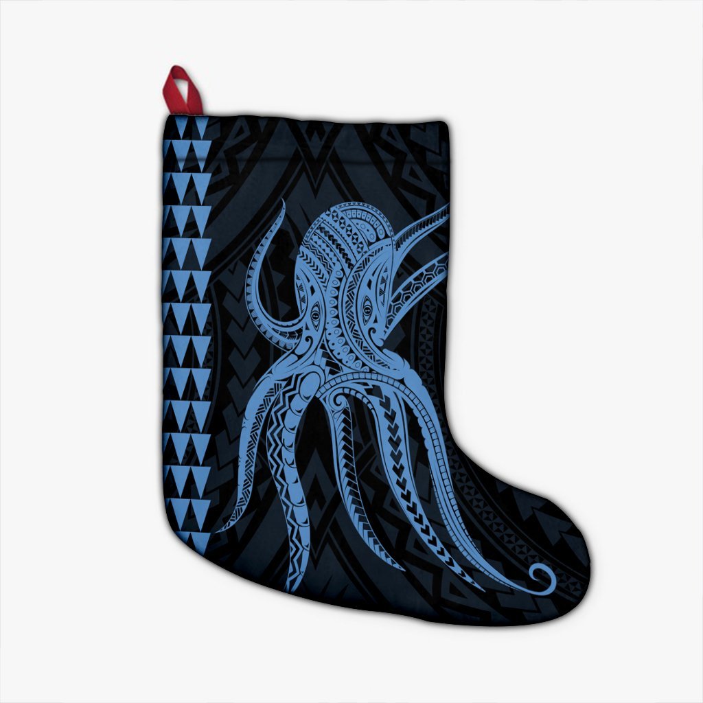 Hawaii Octopus KaKau Polynesian Christmas Stocking - Pastel - AH Christmas Stocking 26 X 42 cm Black - Polynesian Pride