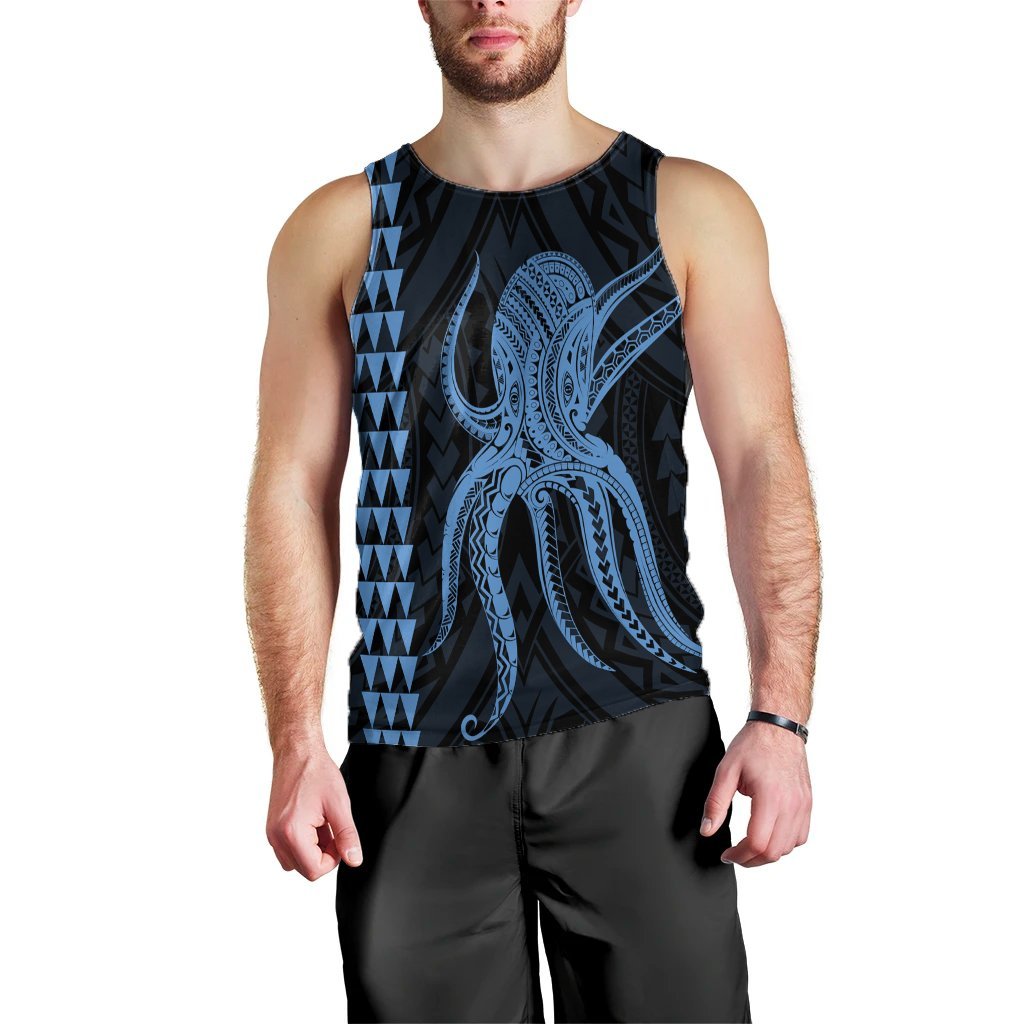 Hawaii Octopus KaKau Polynesian Tank Top - Pastel - AH Black - Polynesian Pride