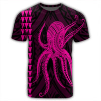 Hawaii Octopus KaKau Polynesian T Shirt Pink - Polynesian Pride