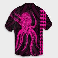 Hawaii Octopus KaKau Polynesian Hawaiian Shirt - Pink - AH - Polynesian Pride