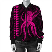 Hawaii Octopus KaKau Polynesian Bomber Jacket - Pink - AH - Polynesian Pride