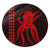 Hawaii Octopus KaKau Polynesian Round Carpet - Red - AH Round Carpet Luxurious Plush - Polynesian Pride