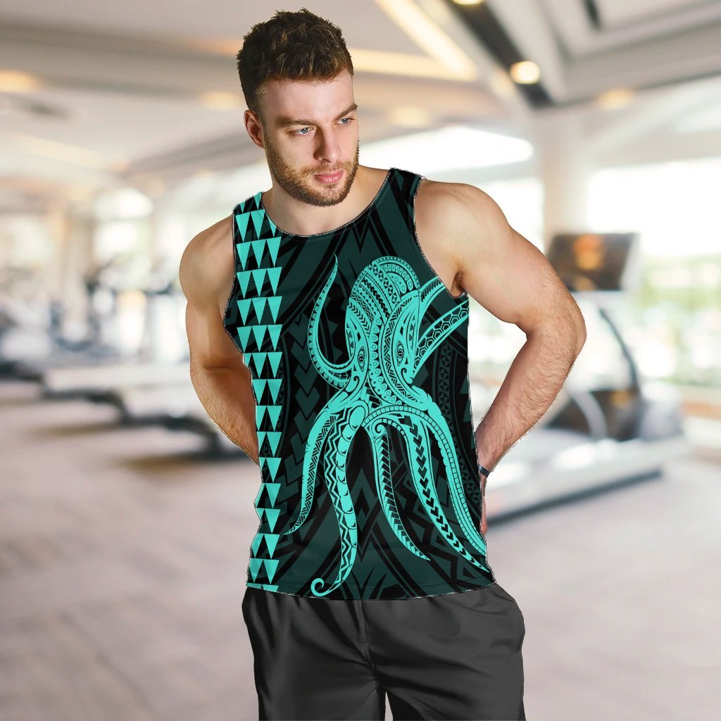 Hawaii Octopus KaKau Polynesian Tank Top - Turquoise - AH - Polynesian Pride