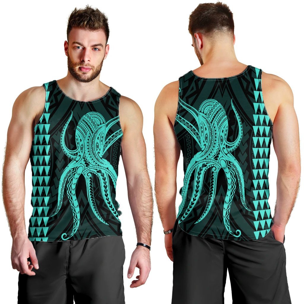 Hawaii Octopus KaKau Polynesian Tank Top - Turquoise - AH - Polynesian Pride