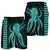 Hawaii Octopus KaKau Polynesian Men's Shorts - Turquoise - AH - Polynesian Pride