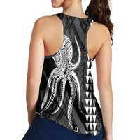 Hawaii Octopus KaKau Polynesian Racerback Tank - White - AH - Polynesian Pride