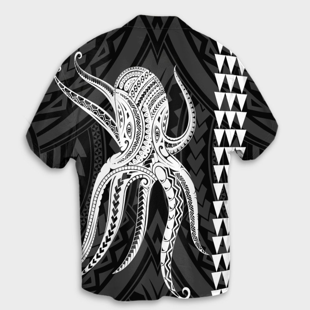 Hawaii Octopus KaKau Polynesian Hawaiian Shirt - White - AH - Polynesian Pride