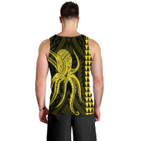Hawaii Octopus KaKau Polynesian Tank Top - Yellow - AH - Polynesian Pride