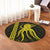 Hawaii Octopus KaKau Polynesian Round Carpet - Yellow - AH - Polynesian Pride