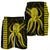 Hawaii Octopus KaKau Polynesian Men's Shorts - Yellow - AH - Polynesian Pride