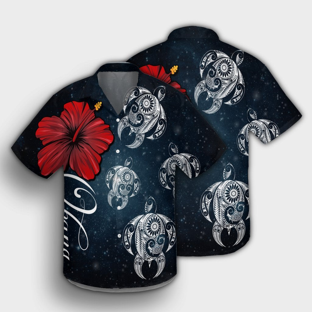 Hawaii Ohana Turtle Hibiscus Galaxy Hawaiian Shirt - AH - Polynesian Pride