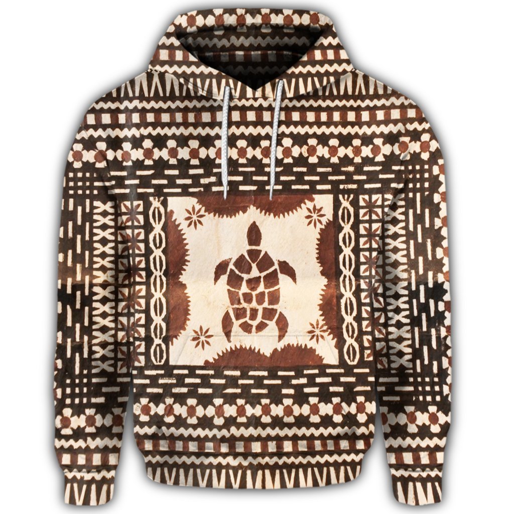 Hawaiian Pattern Simple Turtle Hoodie - Polynesian Pride