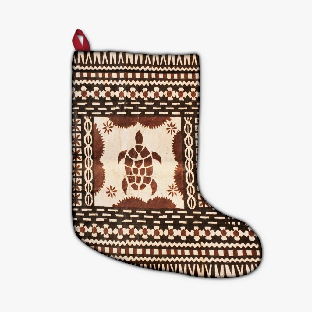 Hawaii Pattern Simple Turtle Christmas Stocking - AH Christmas Stocking 26 X 42 cm Black - Polynesian Pride