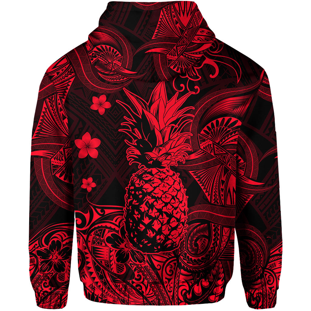 Hawaii Pineapple Polynesian Zip Hoodie Unique Style Red LT8 - Polynesian Pride