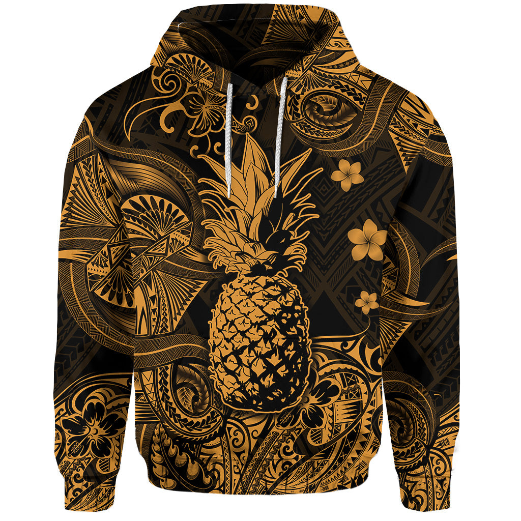 Custom Hawaii Pineapple Polynesian Hoodie Unique Style Gold LT8 - Polynesian Pride