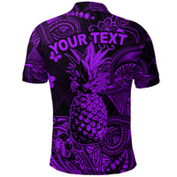 Custom Hawaii Pineapple Polynesian Polo Shirt Unique Style Purple LT8 - Polynesian Pride