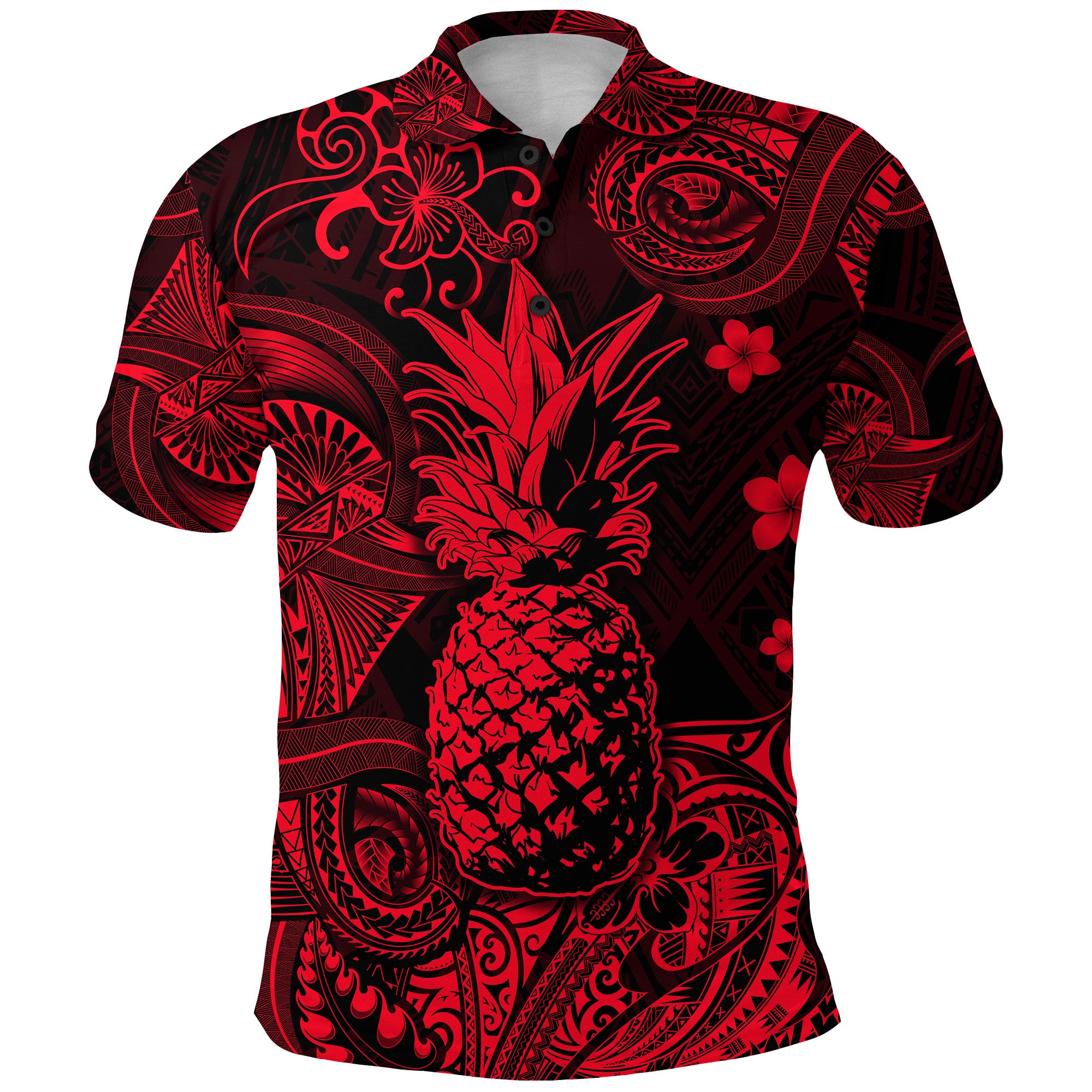 Custom Hawaii Pineapple Polynesian Polo Shirt Unique Style Red LT8 - Polynesian Pride