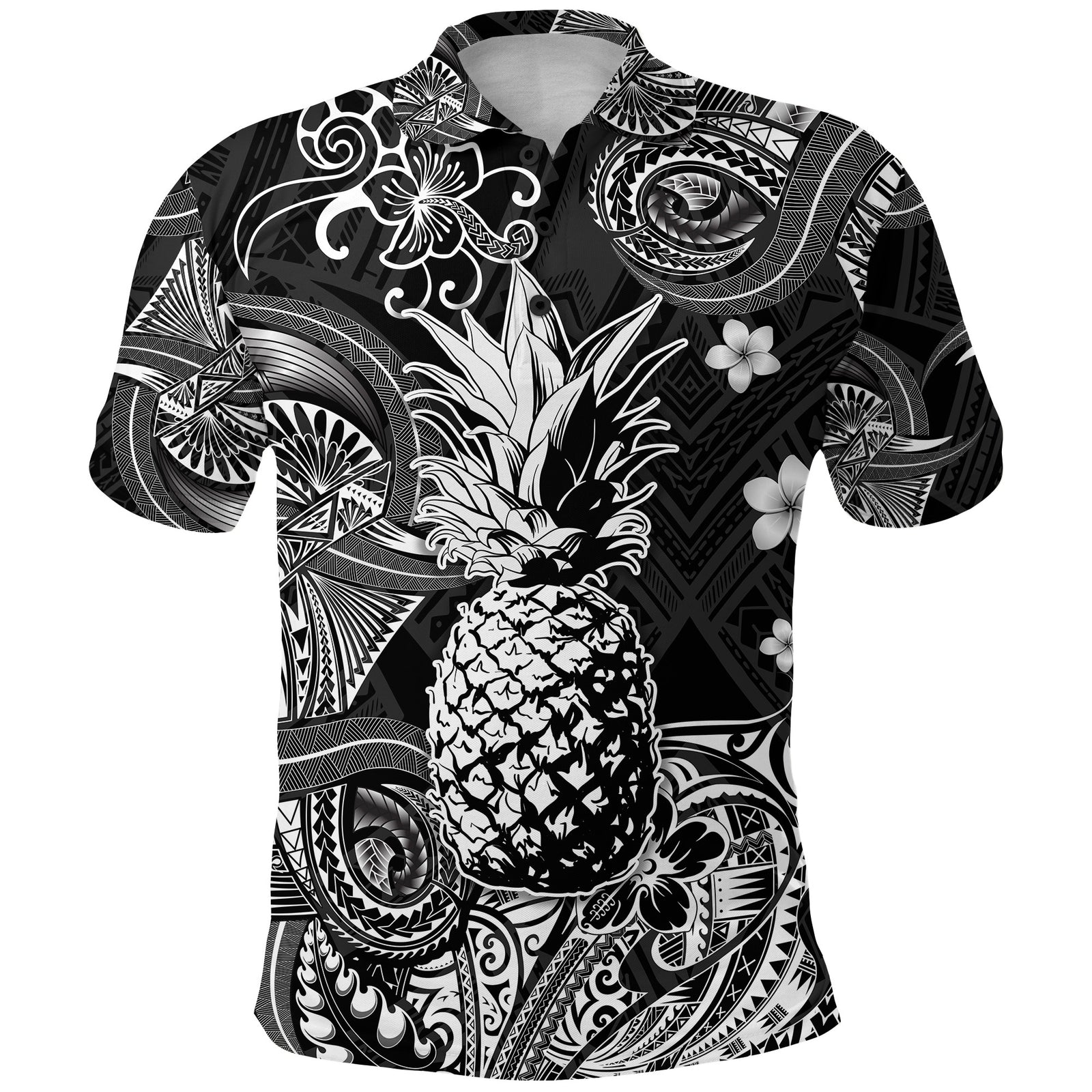 Hawaii Pineapple Polynesian Polo Shirt Unique Style Black LT8 - Polynesian Pride