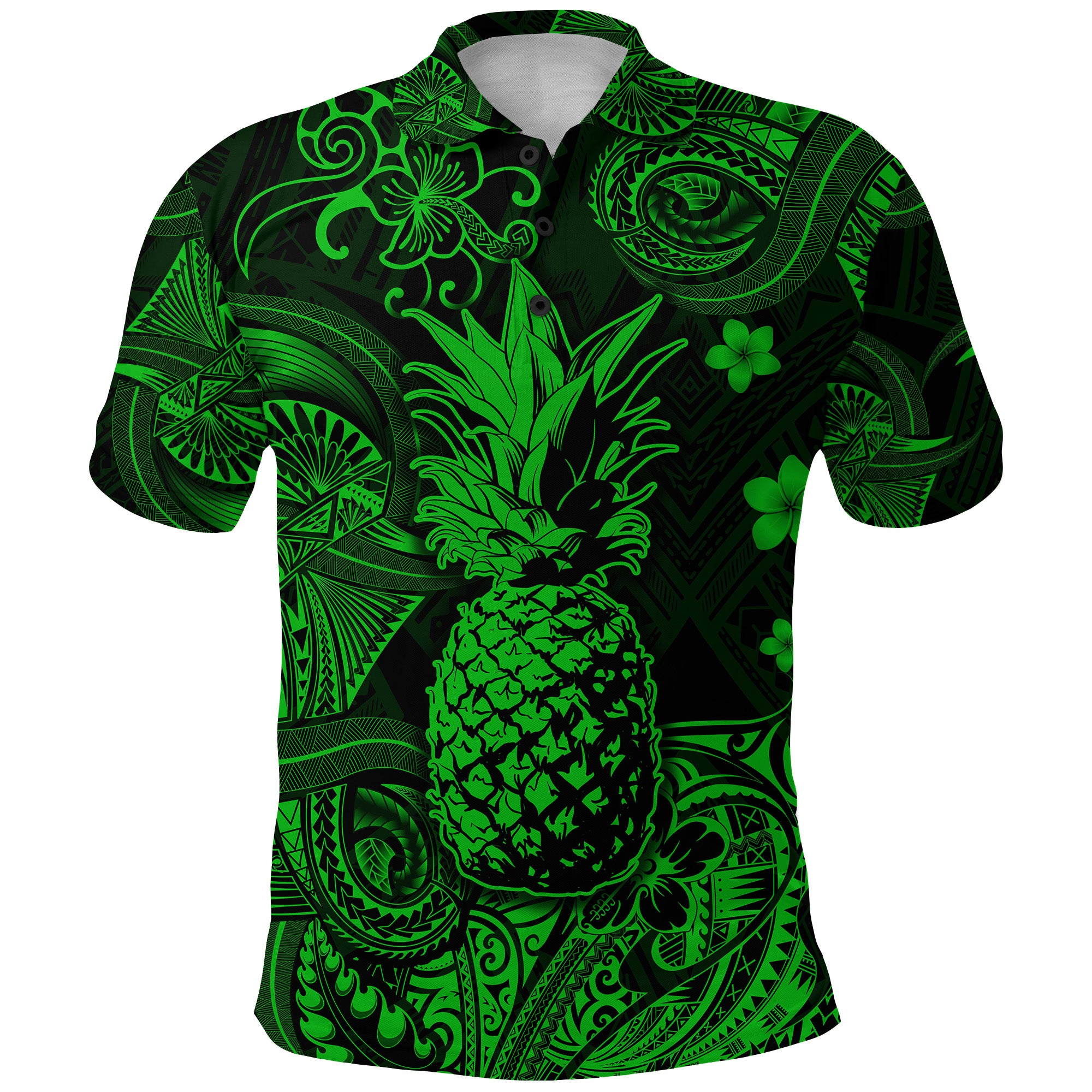 Custom Hawaii Pineapple Polynesian Polo Shirt Unique Style Green LT8 - Polynesian Pride