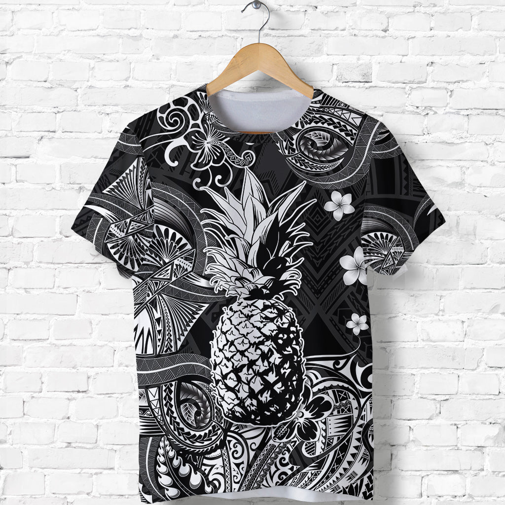 Custom Hawaii Pineapple Polynesian T Shirt Unique Style Black LT8 - Polynesian Pride