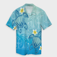 Hawaii Plumeria Deep Blue Turtle Hawaiian Shirt - AH Unisex Black - Polynesian Pride