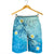 Hawaii Plumeria Deep Blue Turtle Men's Shorts - AH - Polynesian Pride