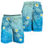 Hawaii Plumeria Deep Blue Turtle Men's Shorts - AH - Polynesian Pride