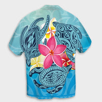 Hawaii Plumeria Deep Sea Circle Turtle Hawaiian Shirt - AH - Polynesian Pride