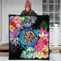 Hawaii Plumeria Hibiscus Wave Turtle Premium Quilts - AH - Polynesian Pride