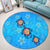 Hawaii Plumeria Turtle In The Ocean Round Carpet - AH - John Style - Polynesian Pride