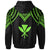 Hawaii Custom Zip up Hoodie Polynesian Armor Style Green - Polynesian Pride