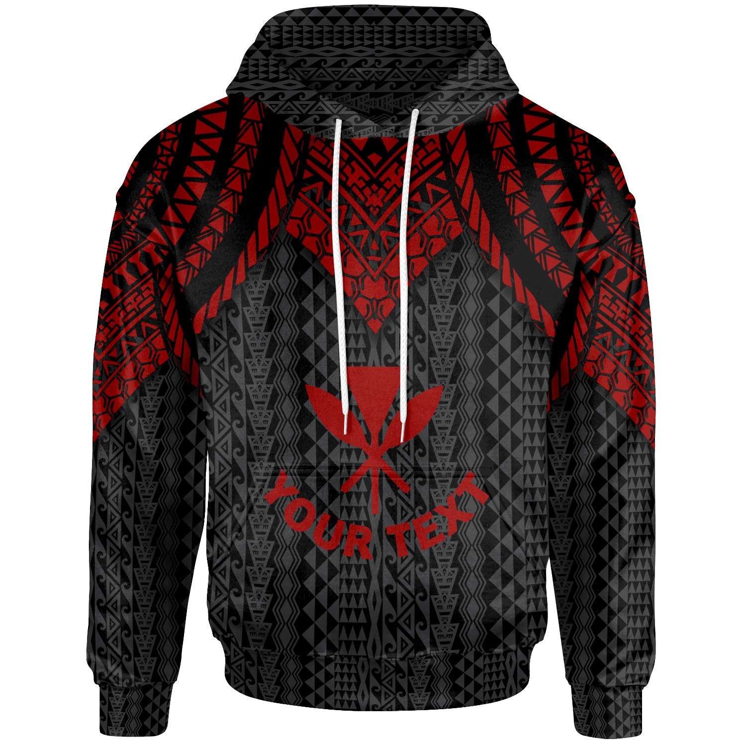 Hawaii Custom Hoodie Polynesian Armor Style Red Unisex Red - Polynesian Pride