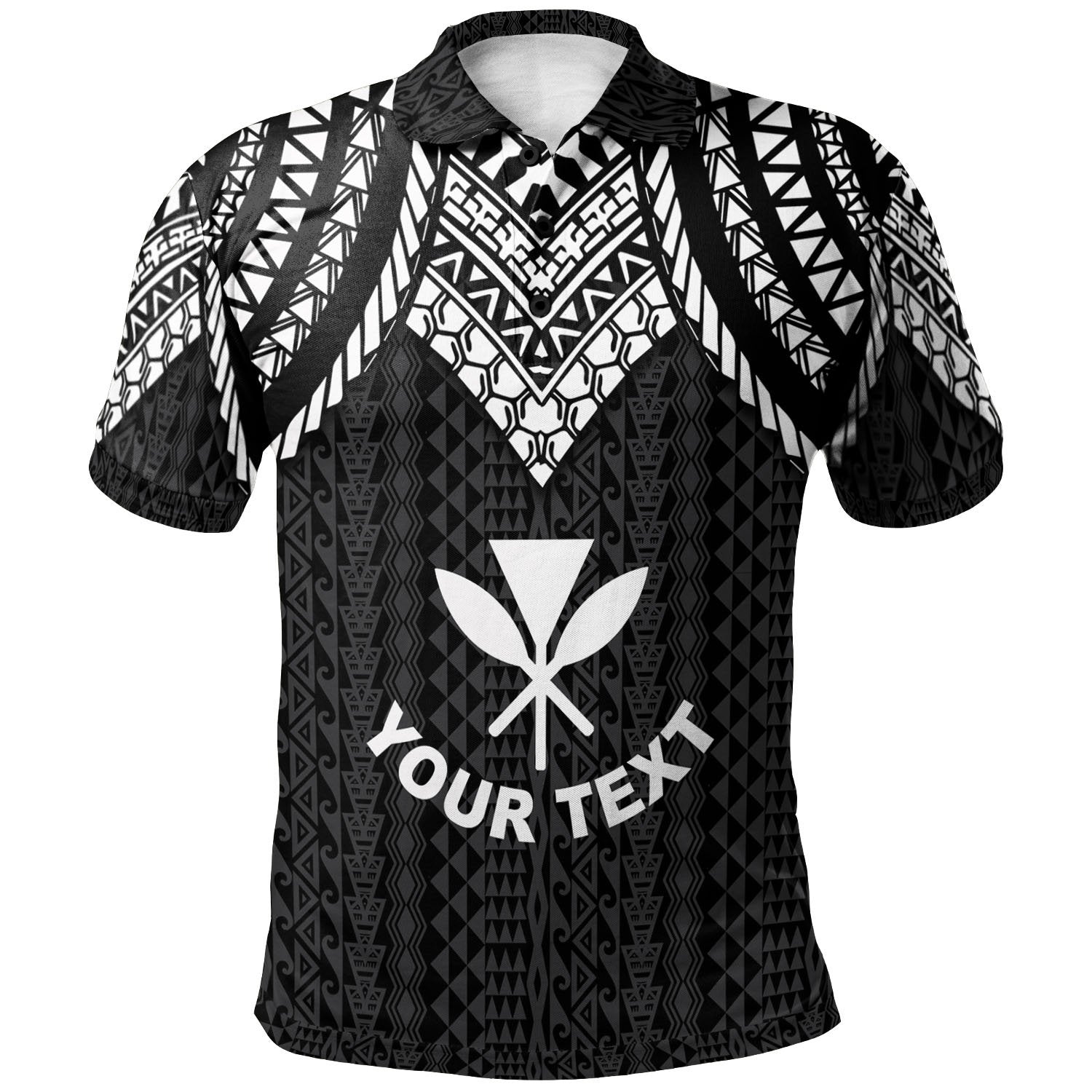 Hawaii Custom Polo Shirt Polynesian Armor Style Black Unisex Black - Polynesian Pride