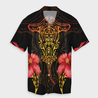 Hawaii Polynesian Hibiscus Animal Hawaiian Shirt - AH Unisex Black - Polynesian Pride