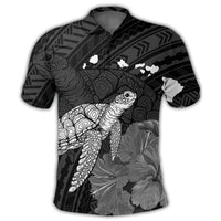 Hawaii Polynesian Hibiscus Turtle Map Polo Shirt - Polynesian Pride