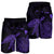 Hawaii Polynesian Hibiscus Turtle Map Men's Shorts Purple - AH - Polynesian Pride