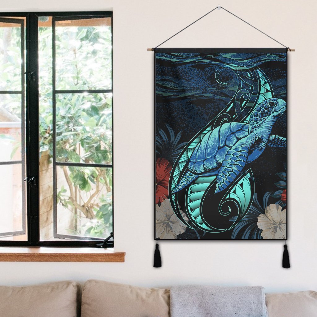 Hawaii Polynesian Honu Sea Hibiscus Hanging Poster - AH - Polynesian Pride