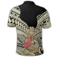 Hawaii Polynesian Hula Girl Wearing Plumeria Polo Shirt - Polynesian Pride