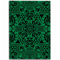 Hawaii Polynesian Kakau Turtle Green Area Rug - AH Luxurious - Polynesian Pride