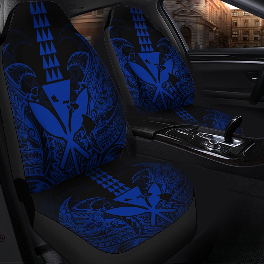 Hawaii Polynesian Kanaka Kakau Car Seat Covers - Alan Style Blue - AH - Polynesian Pride