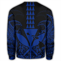 Hawaii Polynesian Kanaka Kakau Sweatshirt - Alan Style Blue - AH - Polynesian Pride