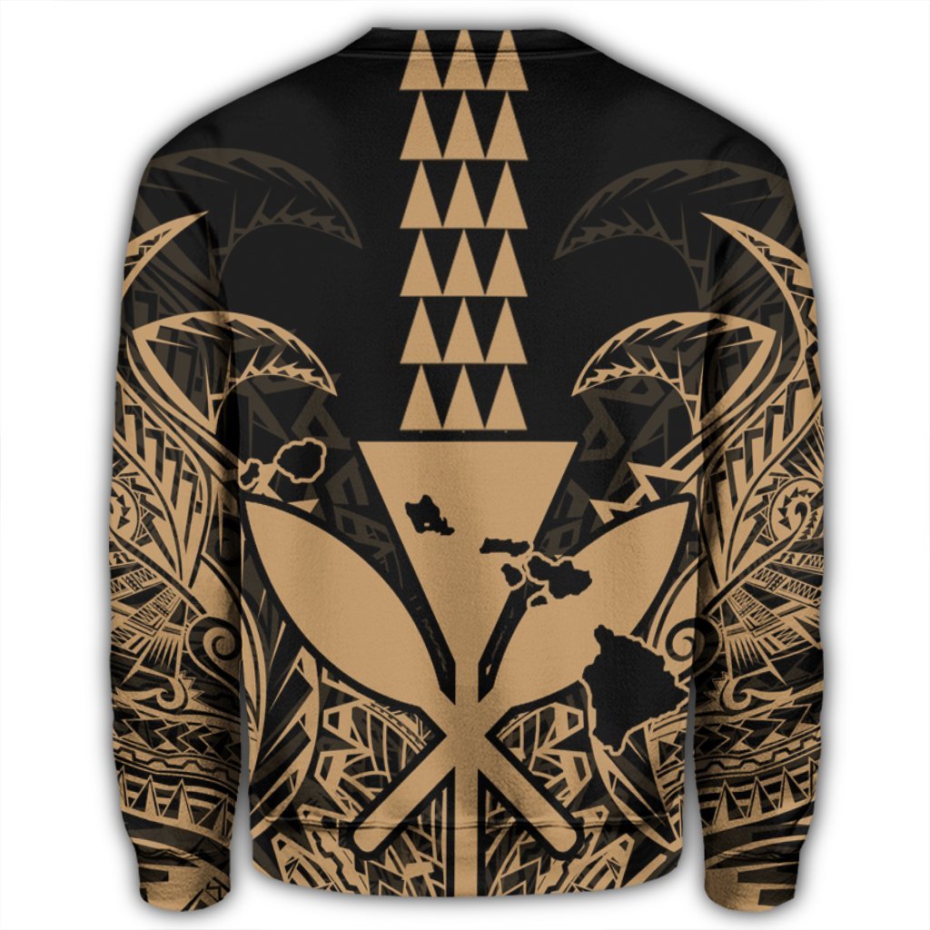 Hawaii Polynesian Kanaka Kakau Sweatshirt - Alan Style Gold - AH - Polynesian Pride