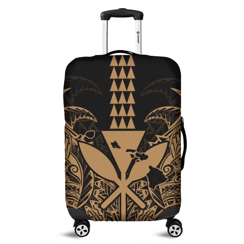 Hawaii Polynesian Kanaka Kakau Luggage Covers - Alan Style Gold - AH Black - Polynesian Pride