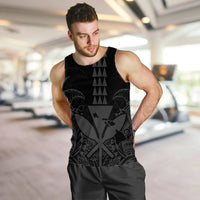 Hawaii Polynesian Kanaka Kakau Tank Top - Alan Style Gray - AH - Polynesian Pride