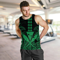 Hawaii Polynesian Kanaka Kakau Tank Top - Alan Style Green - AH - Polynesian Pride