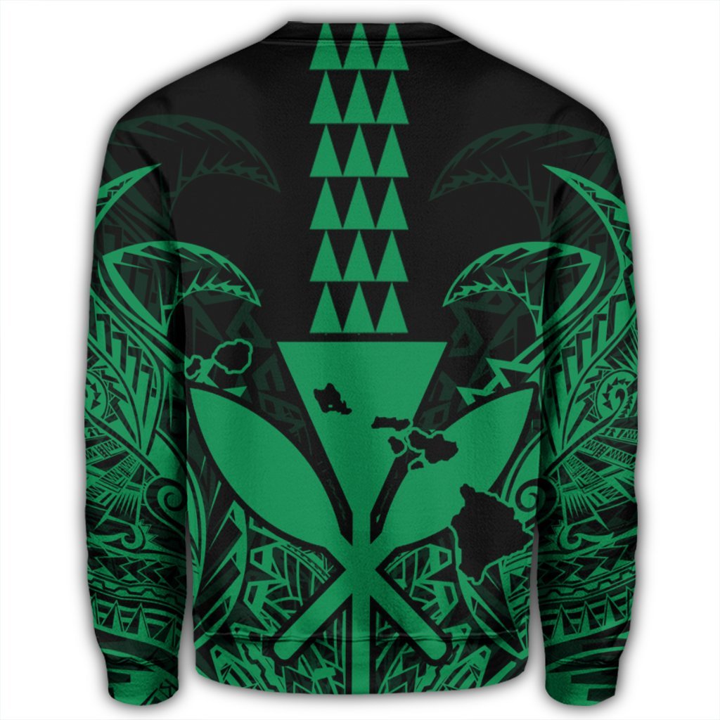 Hawaii Polynesian Kanaka Kakau Sweatshirt - Alan Style Green - AH - Polynesian Pride