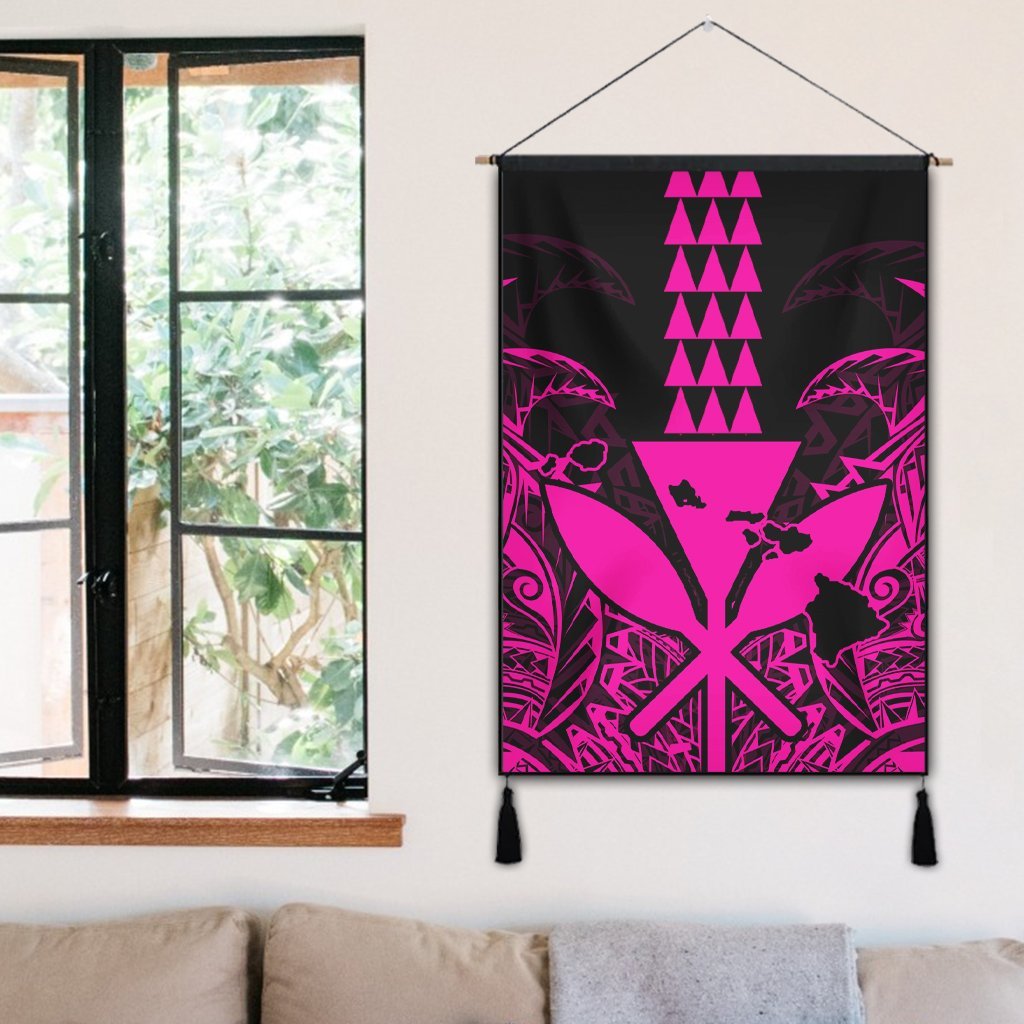 Hawaii Polynesian Kanaka Kakau Hanging Poster - Alan Style Pink - AH - Polynesian Pride