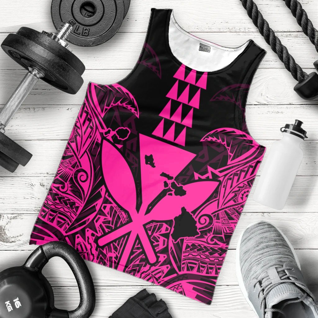 Hawaii Polynesian Kanaka Kakau Tank Top - Alan Style Pink - AH - Polynesian Pride