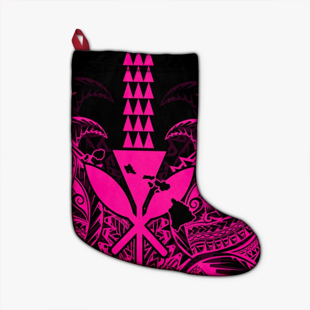 Hawaii Polynesian Kanaka Kakau Christmas Stocking - Alan Style Pink - AH Christmas Stocking 26 X 42 cm Black - Polynesian Pride